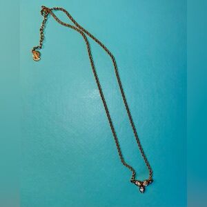 Vintage Christian Dior Gold-Tone Necklace with Crystal Pendant